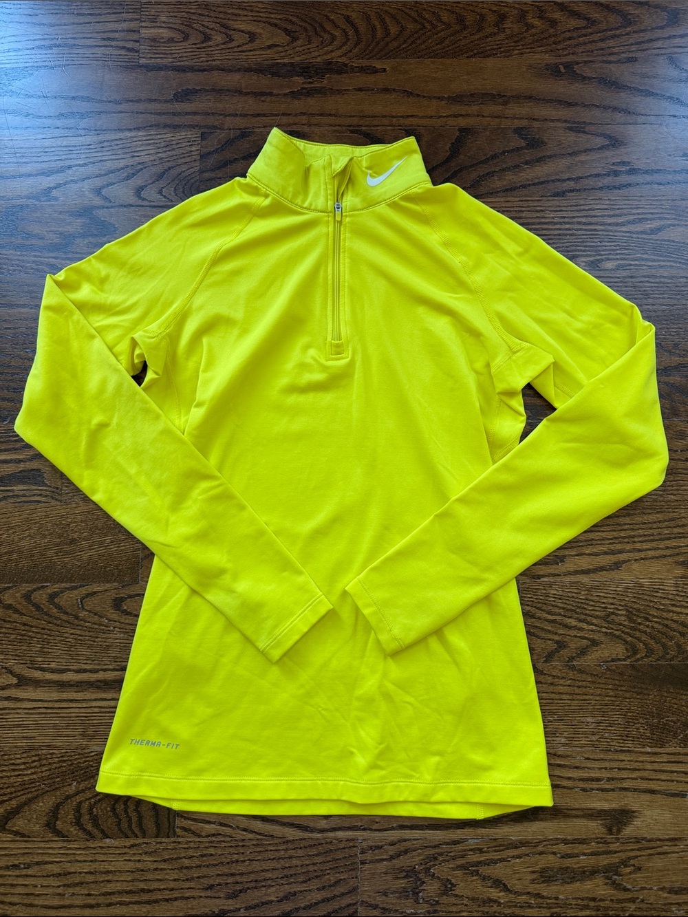 Nike Neon Yellow Dri-FIT Long-Sleeve 1/4 Zip Top